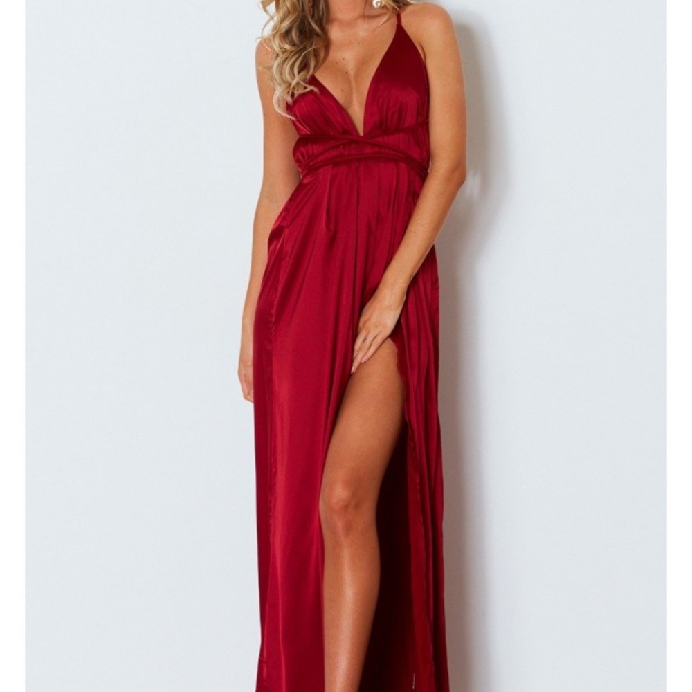 NWT White Fox Boutique Akela Maxi Dress Wine